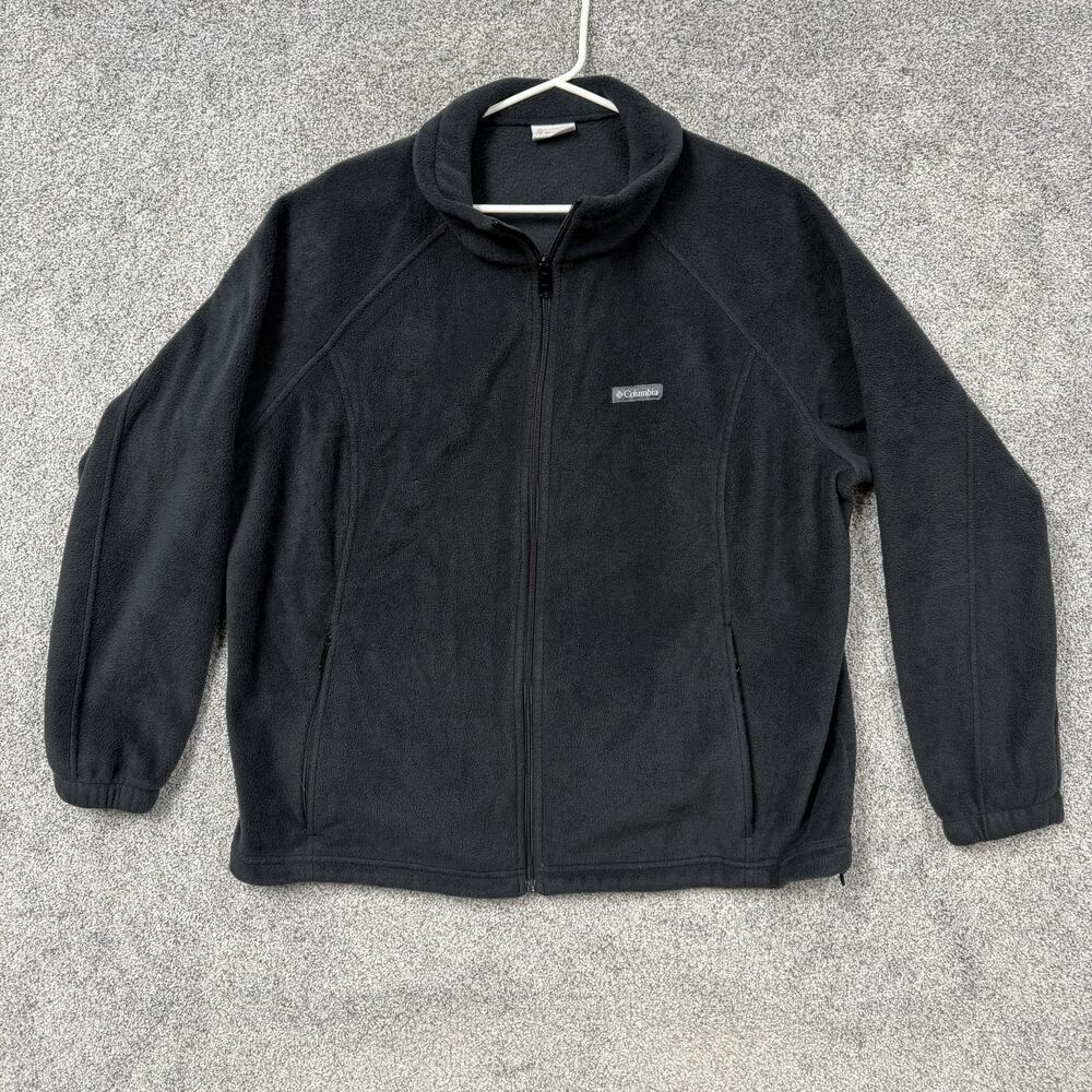 Columbia Jacket Mens 3X Black Full Zip Fleece Outdoor Hiking Technical Gorpcore